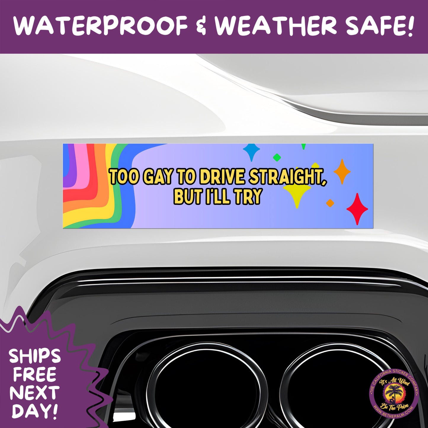 BUMPER STICKER | Funny Vinyl Decals for Cars Trucks Laptops Durable Waterproof Outdoor Sticker Gift for Drivers and Road Trips