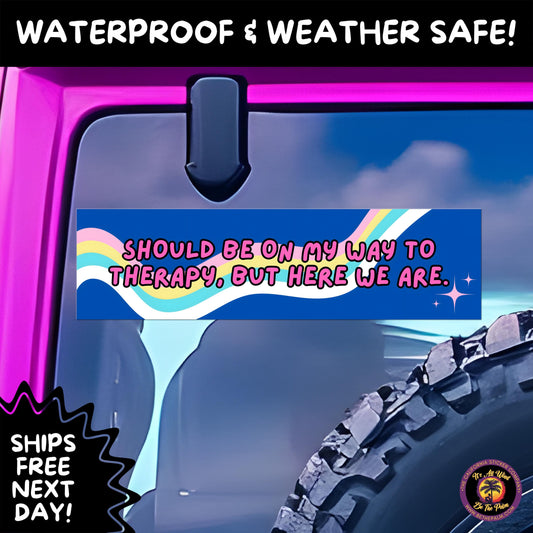 BUMPER STICKER | Funny Vinyl Decals for Cars Trucks Laptops Durable Waterproof Outdoor Sticker Gift for Drivers and Road Trips