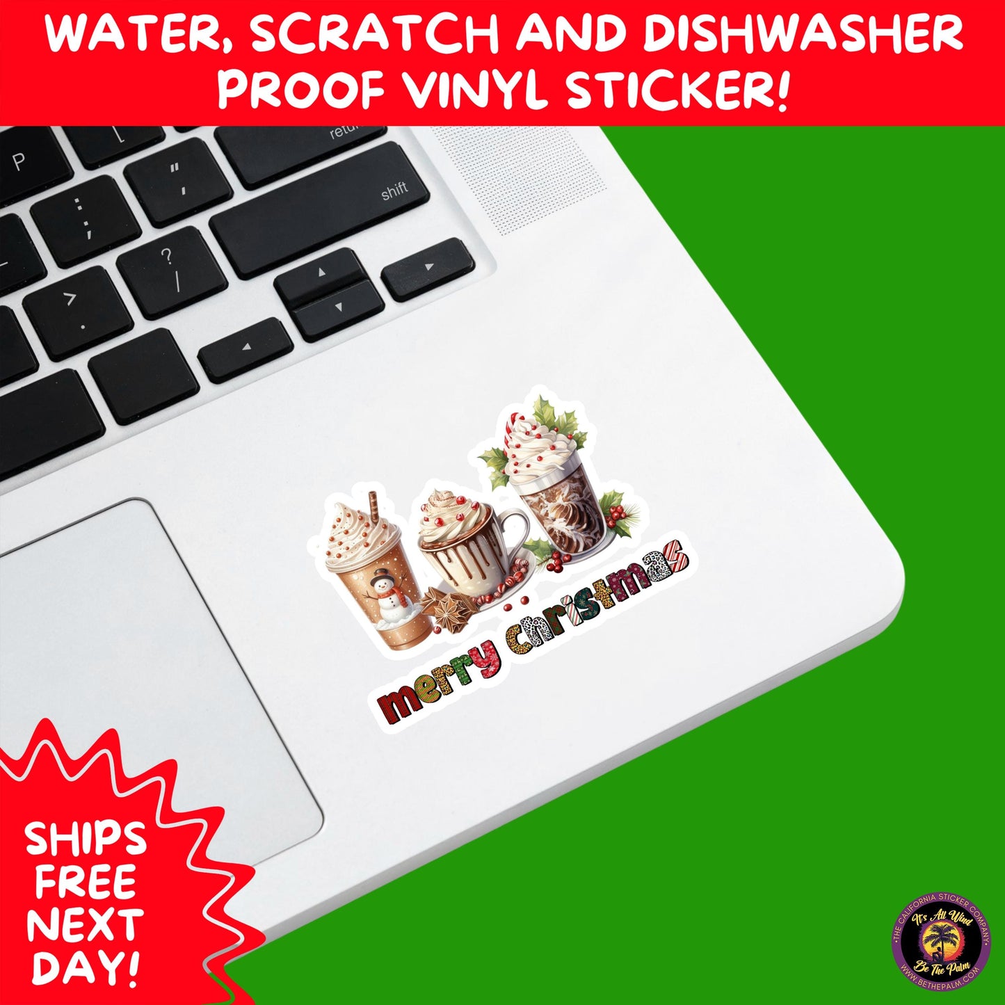 CHRISTMAS STICKER PACK | Festive Holiday Decor Vinyl Stickers Perfect for Journals Gifts Planners Stocking Stuffers Winter for coffee lovers