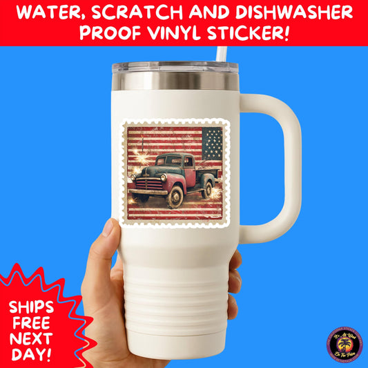 4th of july | sticker pack independence day vinyl decals, usa flag, fireworks, red white blue summer holiday patriotic sticker set