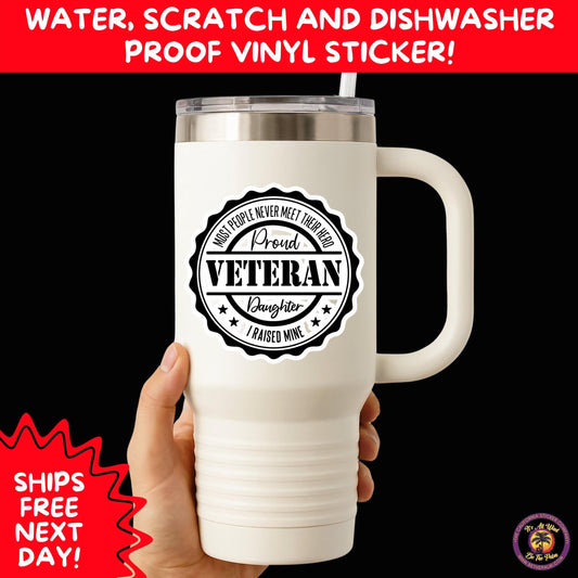 VETERAN STICKERS | Veteran Made Patriotic Vinyl Decals for Military Support, Army Navy Marine Veteran Gifts, American Flag Bumper Sticker