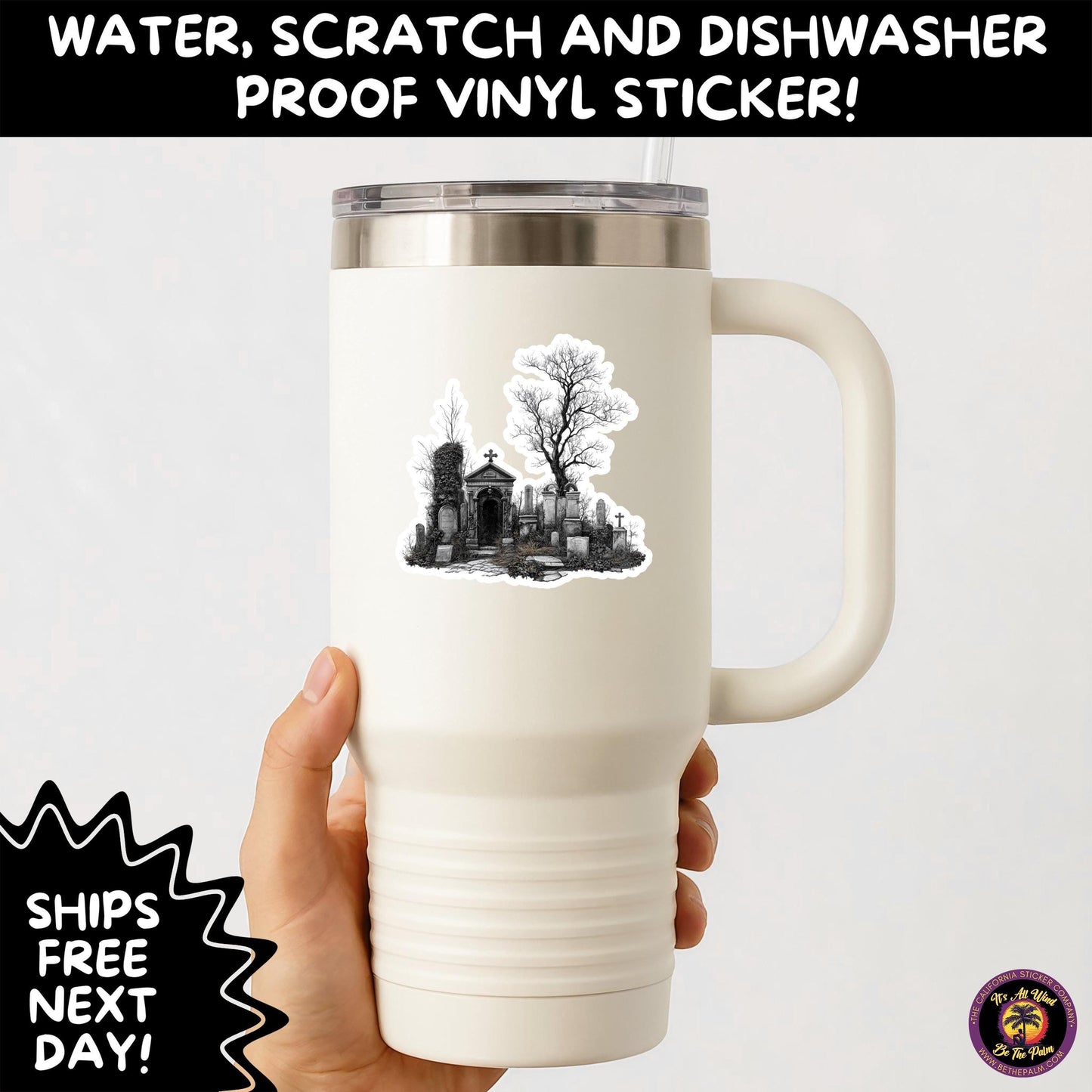 DARK GOTHIC STICKERS – Witchcore, Spooky, Occult, Alternative Vinyl Decals for Journals, Water Bottles, cemetery, headstone, and MacBooks