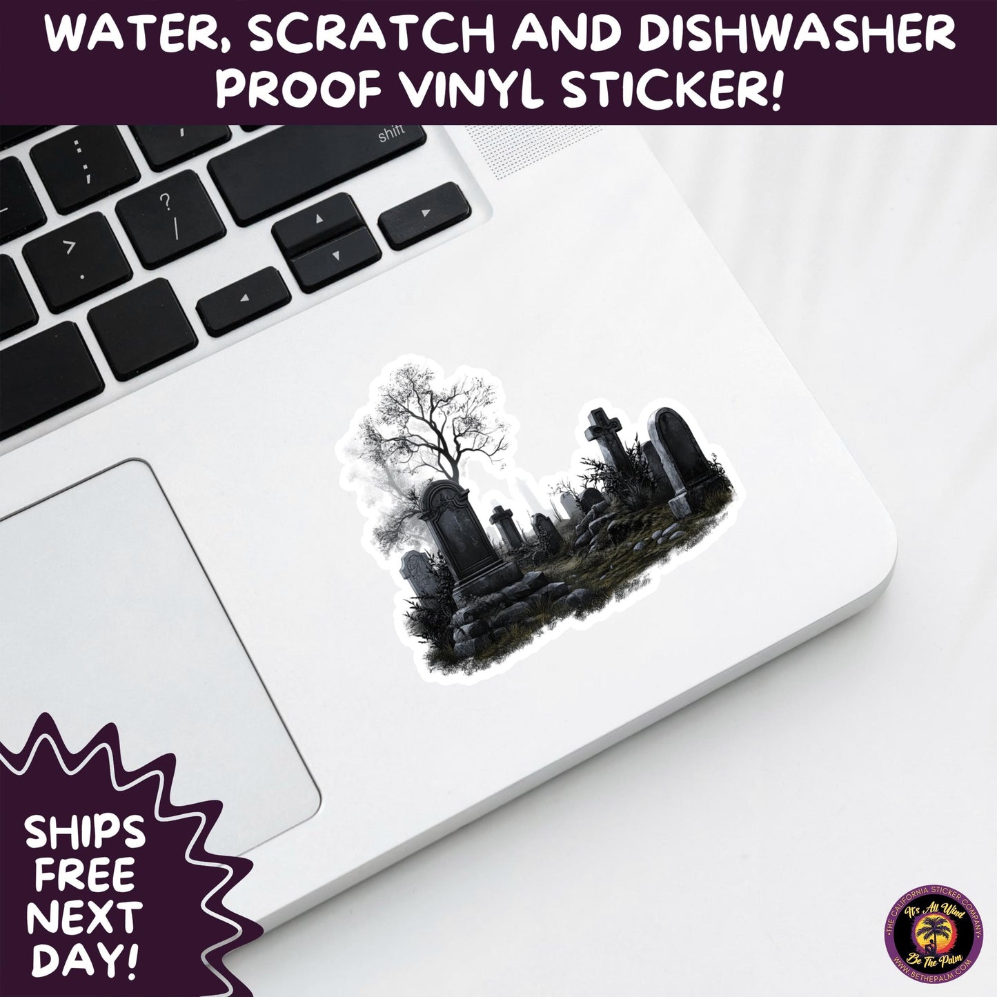 DARK GOTHIC STICKERS – Witchcore, Spooky, Occult, Alternative Vinyl Decals for Journals, Water Bottles, cemetery, headstone, and MacBooks