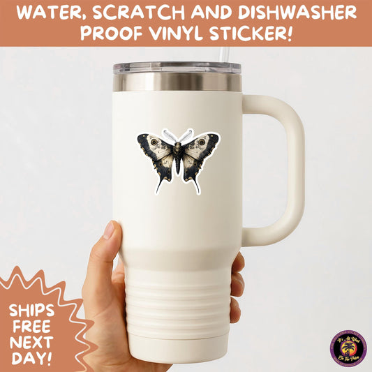 GOTH MOTH STICKERS | Gothic Insect Vinyl Stickers, Dark Aesthetic Stickers for Laptops Journals, Spooky Bug Stickers, Moth Witchy Decor