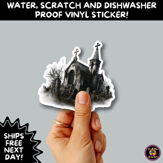 DARK GOTHIC STICKERS – Witchcore, Spooky, Occult, Alternative Vinyl Decals for Journals, Water Bottles, cemetery, headstone, and MacBooks