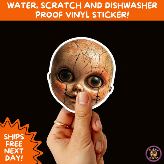 HORROR DOLL STICKERS Spooky Cute Creepy Girl Stickers – Perfect for Halloween, Scrapbooking, and Horror Aesthetic Fans