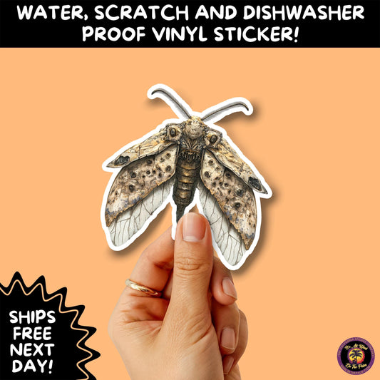 GOTH MOTH STICKERS | Gothic Insect Vinyl Stickers, Dark Aesthetic Stickers for Laptops Journals, Spooky Bug Stickers, Moth Witchy Decor