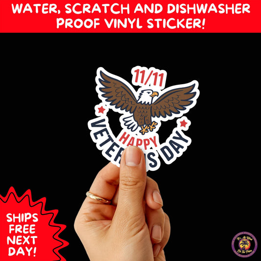 VETERAN STICKERS | Veteran Made Patriotic Vinyl Decals for Military Support, Army Navy Marine Veteran Gifts, American Flag Bumper Sticker
