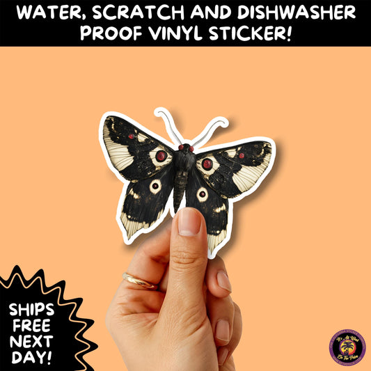 GOTH MOTH STICKERS | Gothic Insect Vinyl Stickers, Dark Aesthetic Stickers for Laptops Journals, Spooky Bug Stickers, Moth Witchy Decor