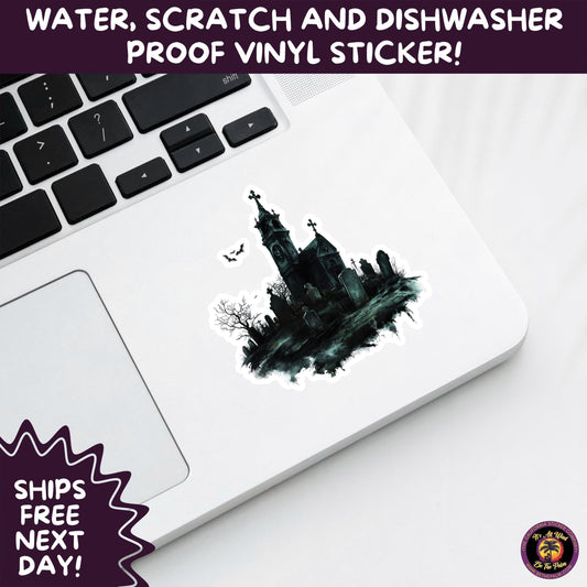 DARK GOTHIC STICKERS – Witchcore, Spooky, Occult, Alternative Vinyl Decals for Journals, Water Bottles, cemetery, headstone, and MacBooks