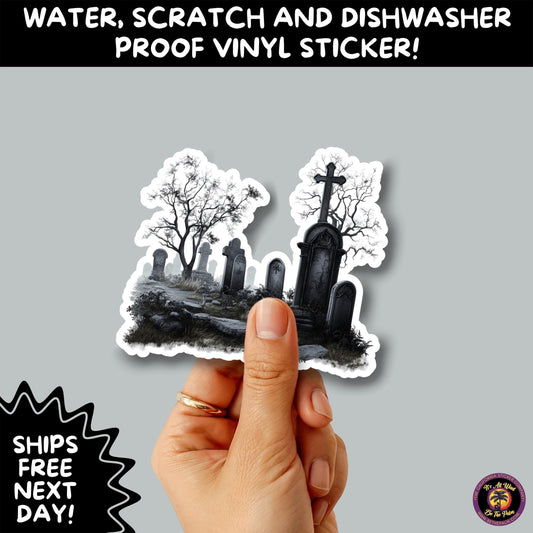 DARK GOTHIC STICKERS – Witchcore, Spooky, Occult, Alternative Vinyl Decals for Journals, Water Bottles, cemetery, headstone, and MacBooks
