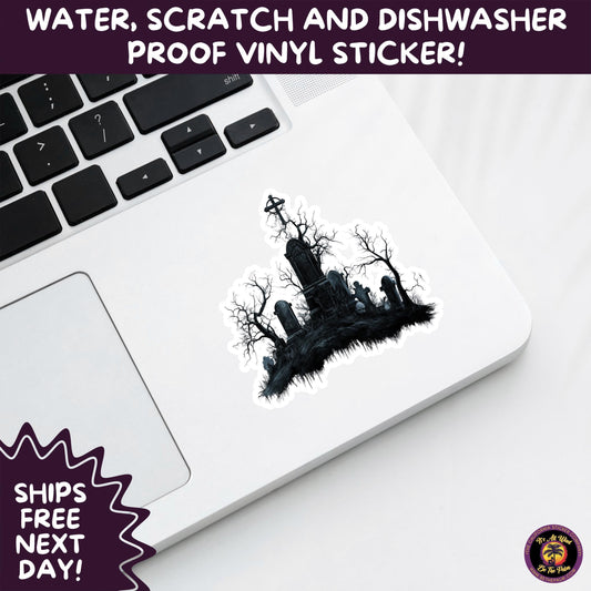 DARK GOTHIC STICKERS – Witchcore, Spooky, Occult, Alternative Vinyl Decals for Journals, Water Bottles, cemetery, headstone, and MacBooks