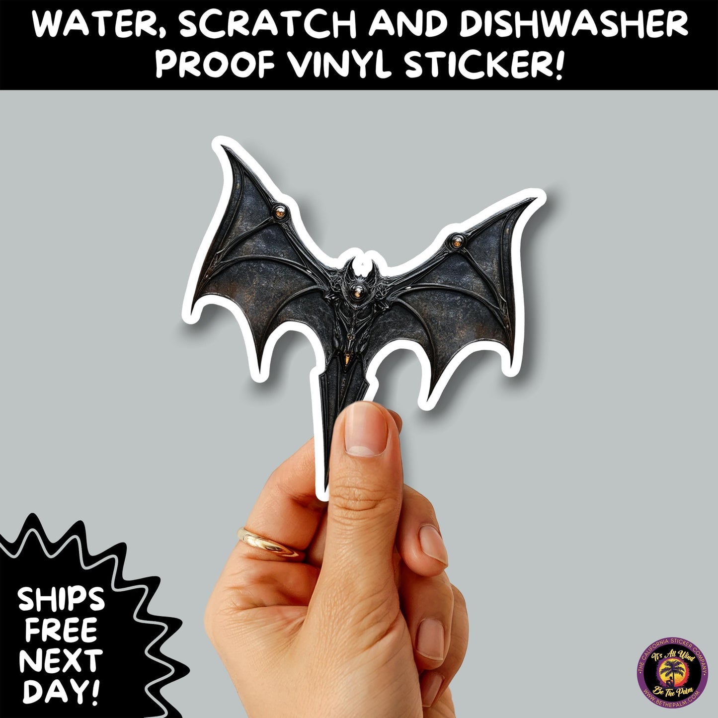 GOTHIC BAT STICKERS | for Alternative Aesthetic Lovers Spooky Vibe Cute Creepy Goth Accessories for Journal Laptop or Water Bottle Decor