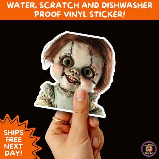 HORROR DOLL STICKERS Spooky Cute Creepy Girl Stickers β Perfect for Halloween, Scrapbooking, and Horror Aesthetic Fans