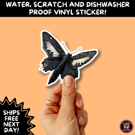GOTH MOTH STICKERS | Gothic Insect Vinyl Stickers, Dark Aesthetic Stickers for Laptops Journals, Spooky Bug Stickers, Moth Witchy Decor