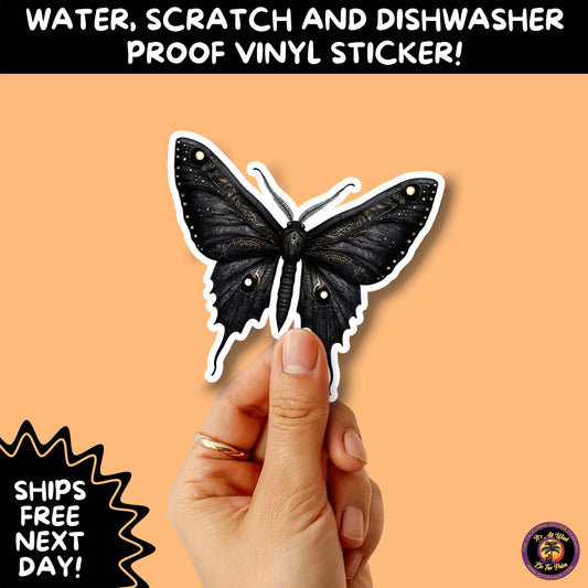 GOTH MOTH STICKERS | Gothic Insect Vinyl Stickers, Dark Aesthetic Stickers for Laptops Journals, Spooky Bug Stickers, Moth Witchy Decor