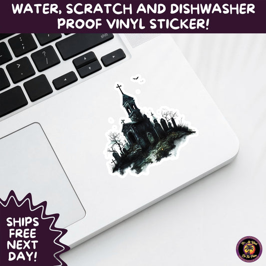 DARK GOTHIC STICKERS – Witchcore, Spooky, Occult, Alternative Vinyl Decals for Journals, Water Bottles, cemetery, headstone, and MacBooks
