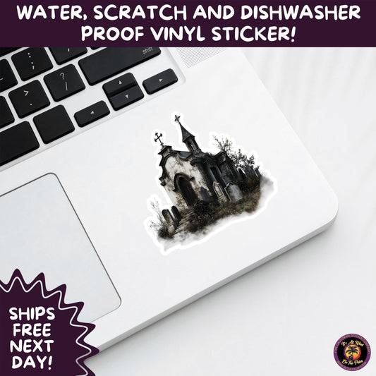 DARK GOTHIC STICKERS – Witchcore, Spooky, Occult, Alternative Vinyl Decals for Journals, Water Bottles, cemetery, headstone, and MacBooks