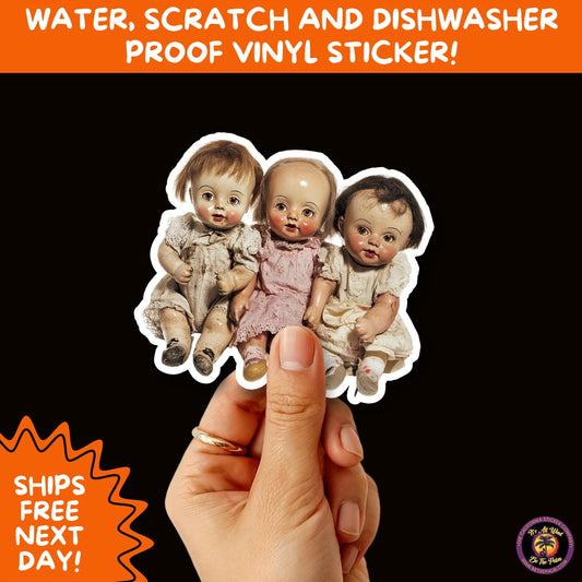 HORROR DOLL STICKERS Spooky Cute Creepy Girl Stickers β Perfect for Halloween, Scrapbooking, and Horror Aesthetic Fans