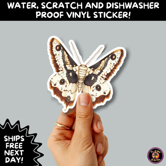 GOTH MOTH STICKERS | Gothic Insect Vinyl Stickers, Dark Aesthetic Stickers for Laptops Journals, Spooky Bug Stickers, Moth Witchy Decor