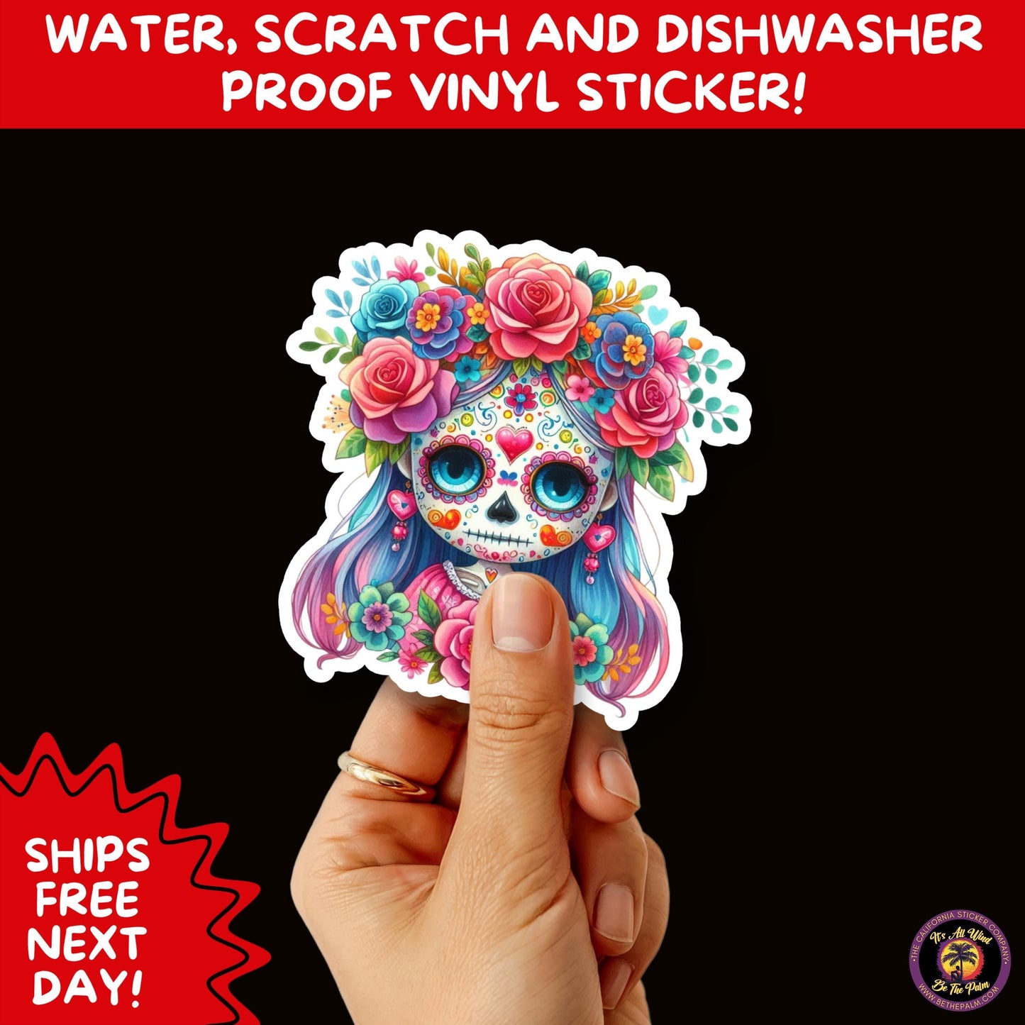 SUGAR SKULL STICKERS Day of the Dead Aesthetic Sticker Pack for Journals Laptops Water Bottles Halloween Decor and Spooky Season Gifts