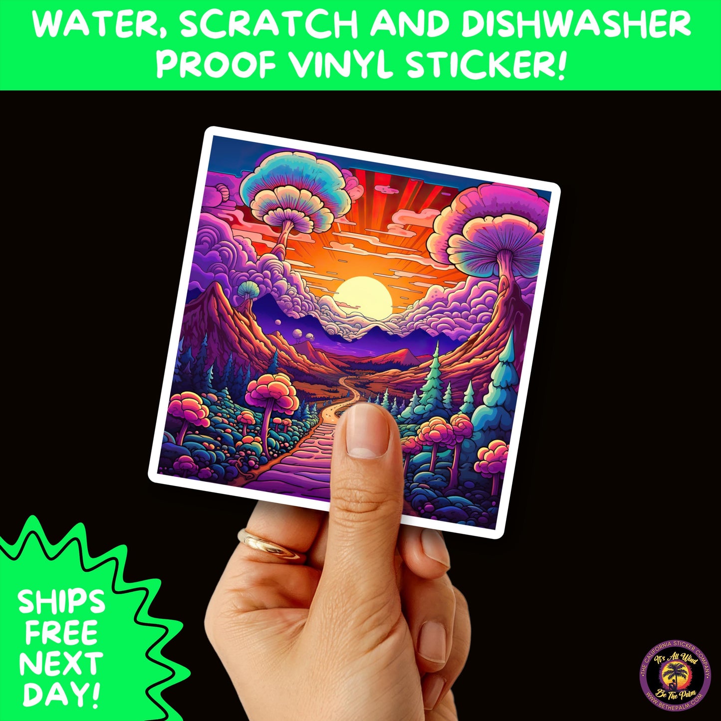 PSYCHEDELIC ART STICKERS | Trippy Groovy Vinyl Decals for Journals, Water Bottles, Laptops, Hippie Aesthetic Stickers for Vibe Lovers