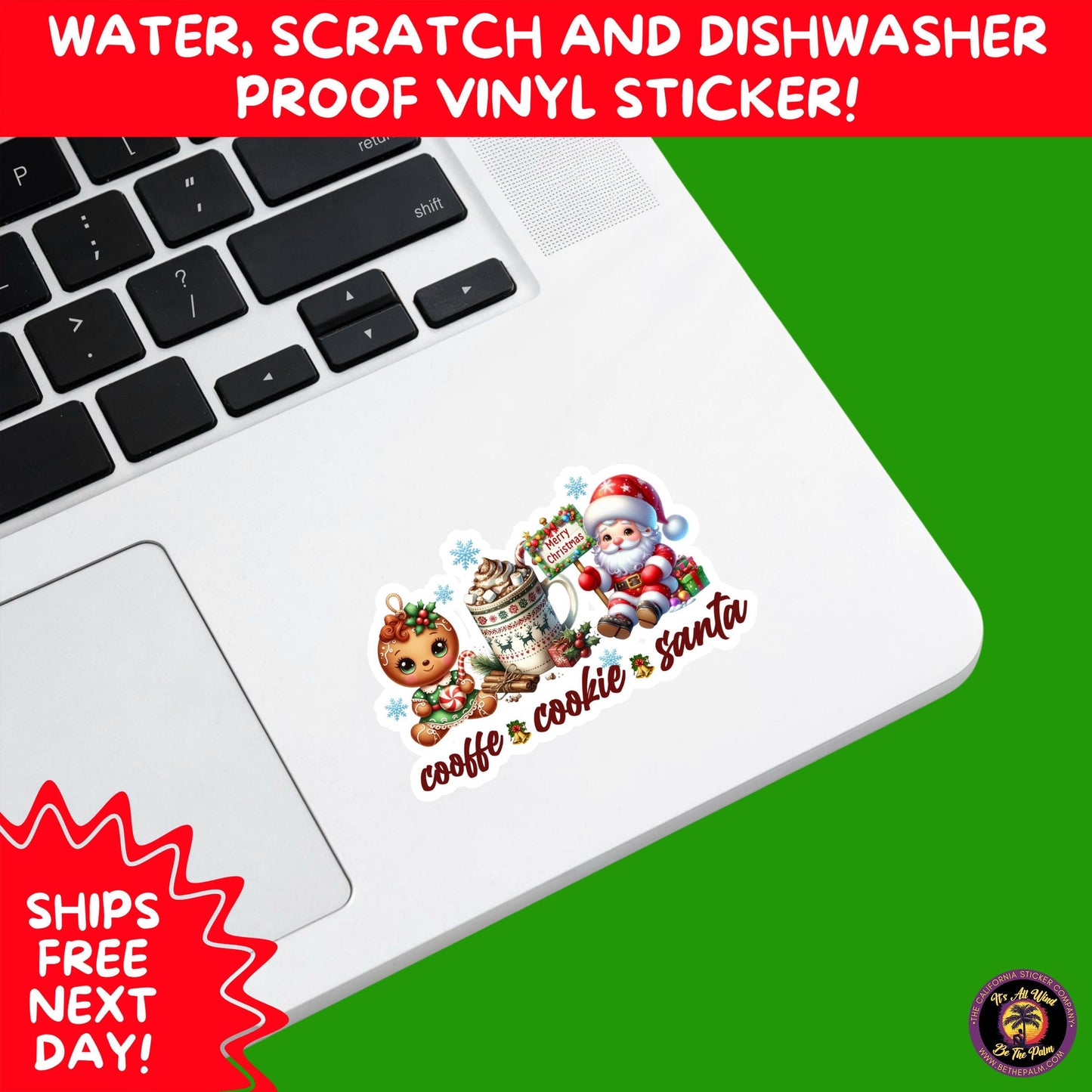 CHRISTMAS STICKER PACK | Festive Holiday Decor Vinyl Stickers Perfect for Journals Gifts Planners Stocking Stuffers Winter for coffee lovers