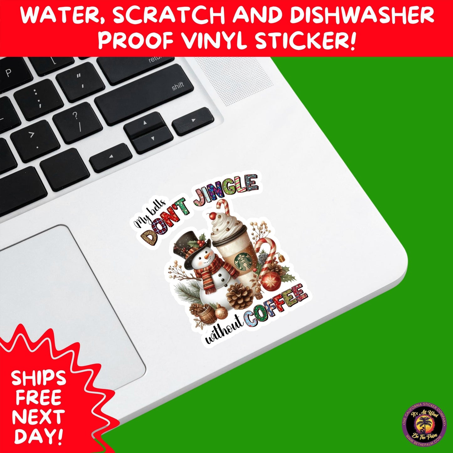 CHRISTMAS STICKER PACK | Festive Holiday Decor Vinyl Stickers Perfect for Journals Gifts Planners Stocking Stuffers Winter for coffee lovers