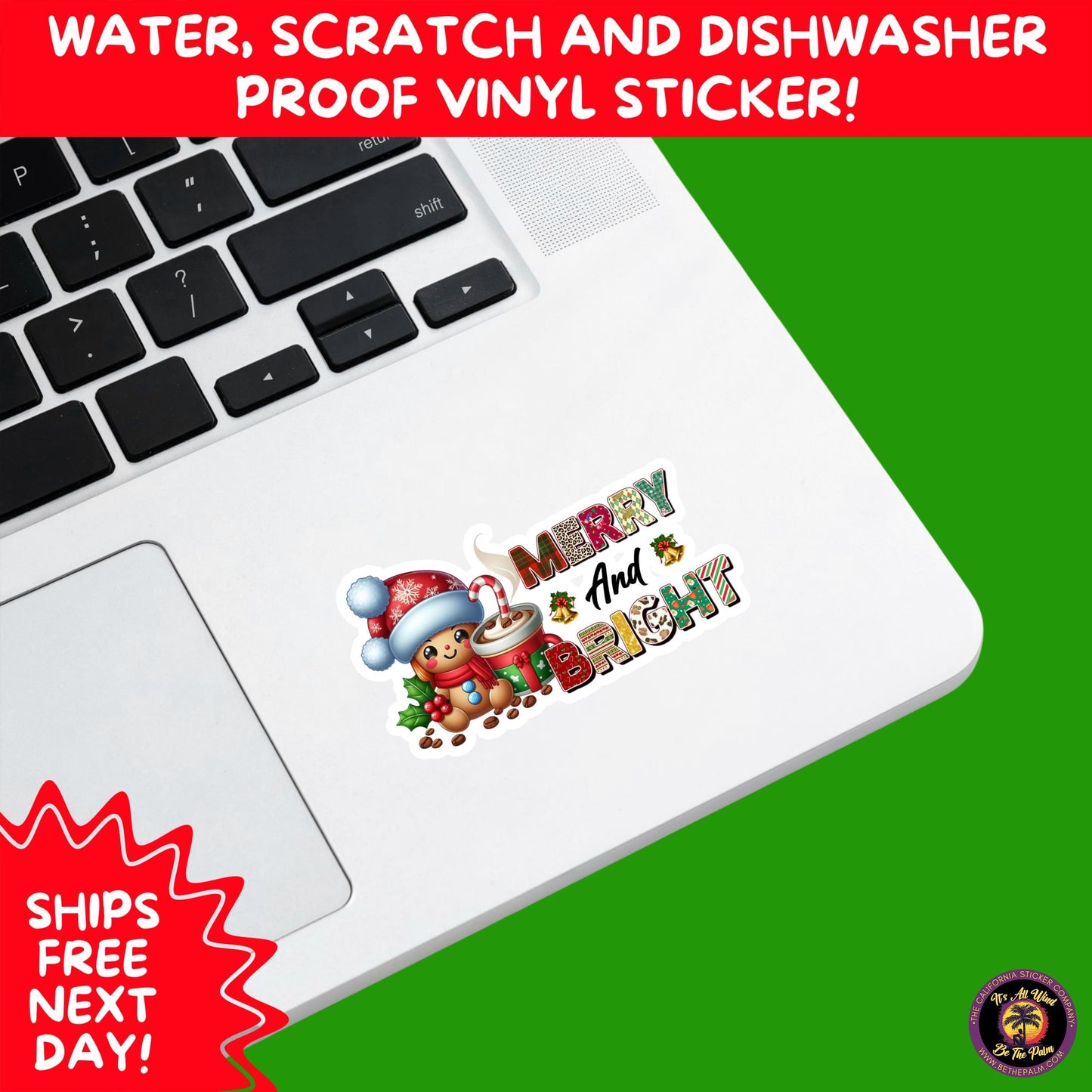 CHRISTMAS STICKER PACK | Festive Holiday Decor Vinyl Stickers Perfect for Journals Gifts Planners Stocking Stuffers Winter for coffee lovers