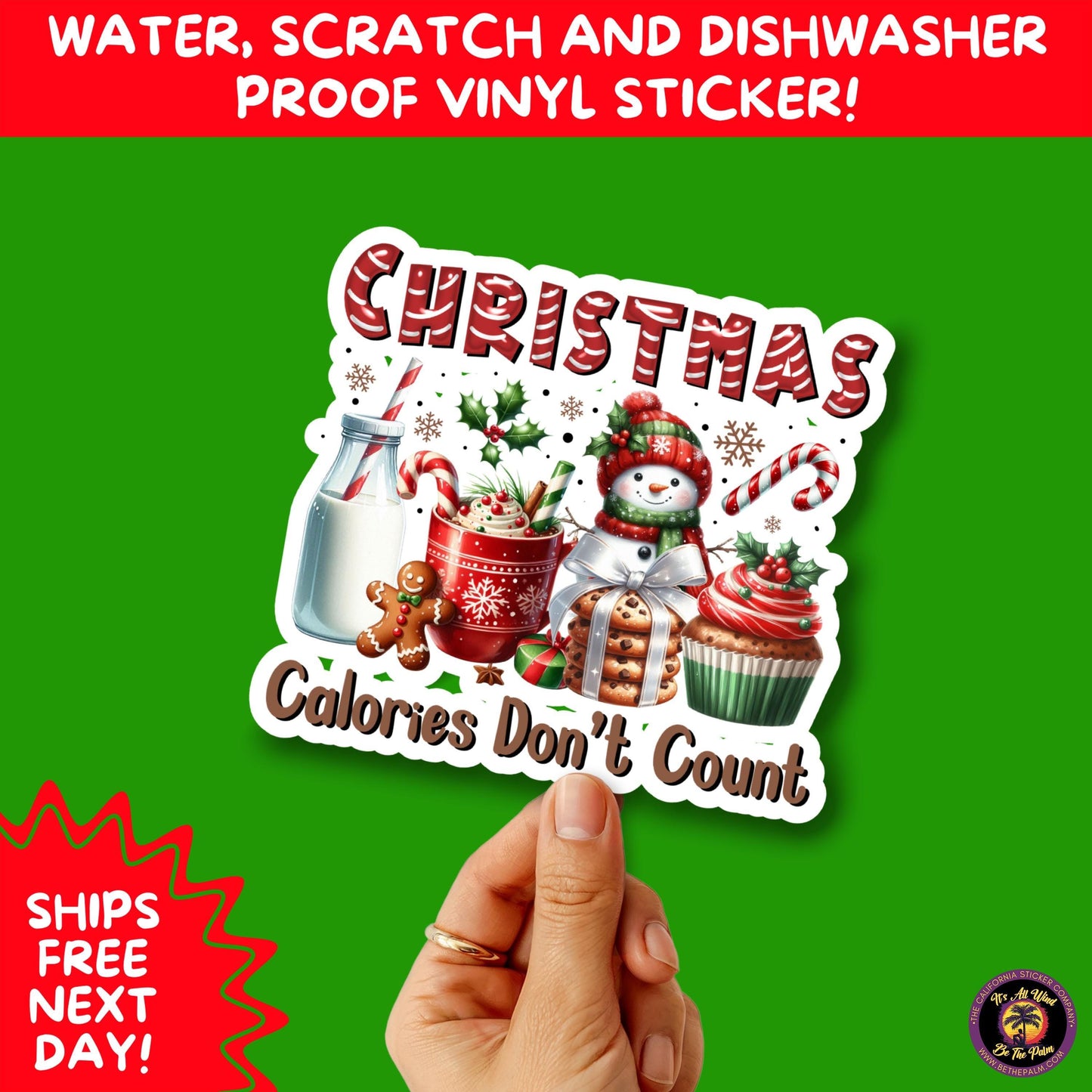 CHRISTMAS STICKER PACK | Festive Holiday Decor Vinyl Stickers Perfect for Journals Gifts Planners Stocking Stuffers Winter for coffee lovers