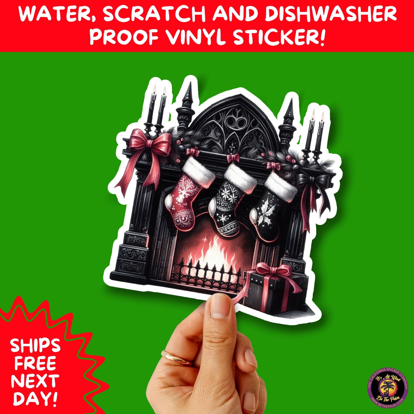 GOTHIC CHRISTMAS STICKERS Dark Holiday Aesthetic Stickers | Spooky Cute Christmas Decor | Goth Planner Stickers for Gifts & Cards