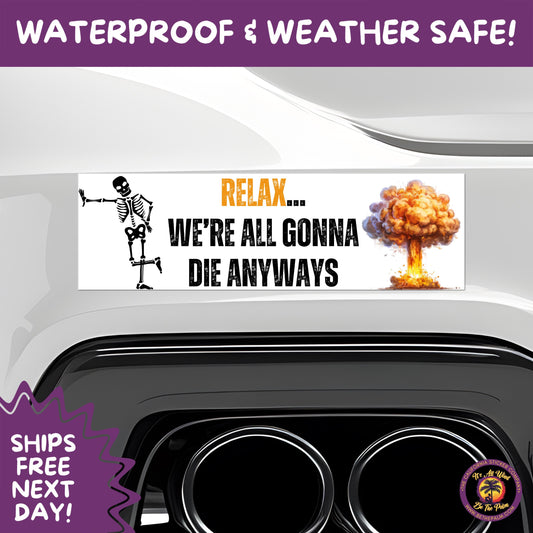 BUMPER STICKER | Funny Vinyl Decals for Cars Trucks Laptops Durable Waterproof Outdoor Sticker Gift for Drivers and Road Trips