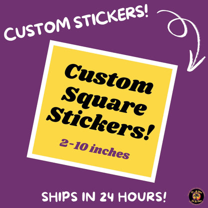 CUSTOM SQUARE STICKERS | die cut sticker, custom sticker, laminated stickers, waterproof stickers, custom stickers, vinyl stickers