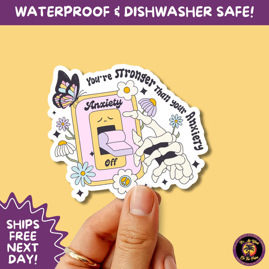 MENTAL HEALTH STICKER | funny sticker, laptop sticker, anxiety, stickers for hydro, vinyl stickers, meme sticker, water bottle sticker