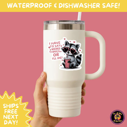 RACCOON STICKER | funny sticker, laptop sticker, stickers, stickers for hydro, vinyl stickers, meme sticker, water bottle sticker