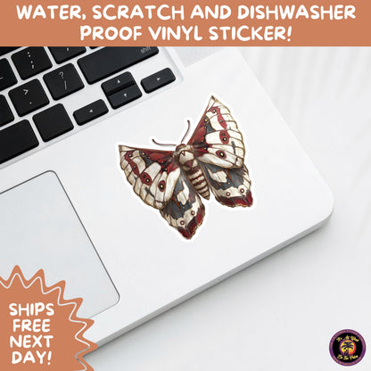 GOTH MOTH STICKERS | Gothic Insect Vinyl Stickers, Dark Aesthetic Stickers for Laptops Journals, Spooky Bug Stickers, Moth Witchy Decor