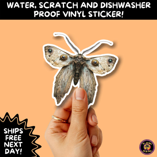 GOTH MOTH STICKERS | Gothic Insect Vinyl Stickers, Dark Aesthetic Stickers for Laptops Journals, Spooky Bug Stickers, Moth Witchy Decor
