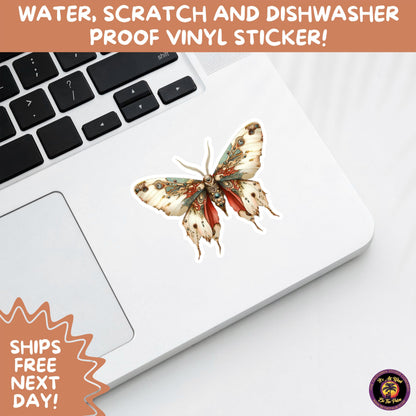 GOTH MOTH STICKERS | Gothic Insect Vinyl Stickers, Dark Aesthetic Stickers for Laptops Journals, Spooky Bug Stickers, Moth Witchy Decor