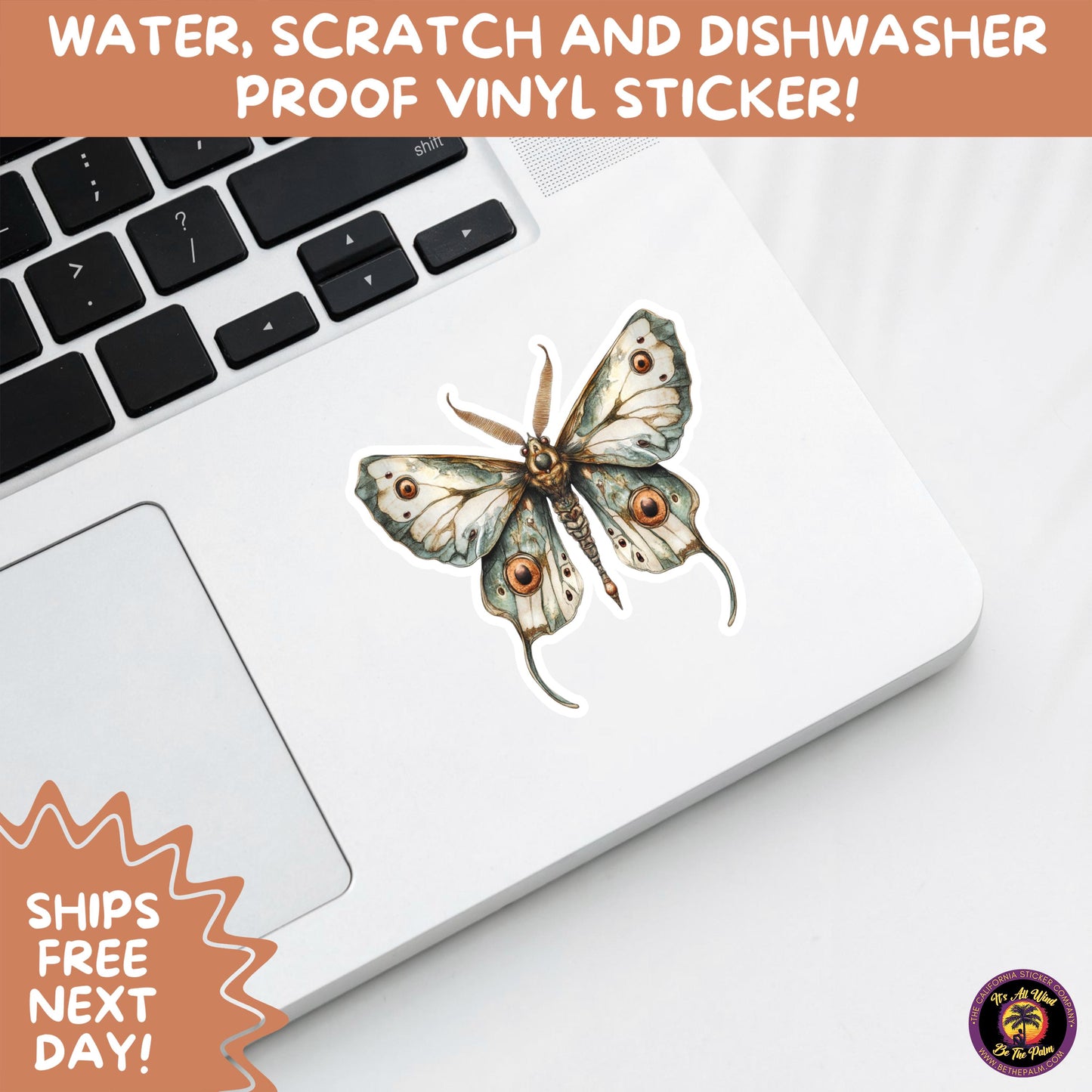 GOTH MOTH STICKERS | Gothic Insect Vinyl Stickers, Dark Aesthetic Stickers for Laptops Journals, Spooky Bug Stickers, Moth Witchy Decor