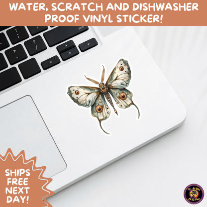 GOTH MOTH STICKERS | Gothic Insect Vinyl Stickers, Dark Aesthetic Stickers for Laptops Journals, Spooky Bug Stickers, Moth Witchy Decor
