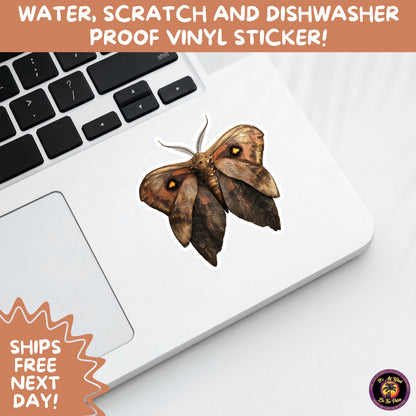 GOTH MOTH STICKERS | Gothic Insect Vinyl Stickers, Dark Aesthetic Stickers for Laptops Journals, Spooky Bug Stickers, Moth Witchy Decor