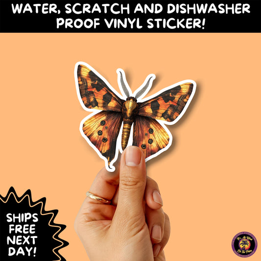 GOTH MOTH STICKERS | Gothic Insect Vinyl Stickers, Dark Aesthetic Stickers for Laptops Journals, Spooky Bug Stickers, Moth Witchy Decor