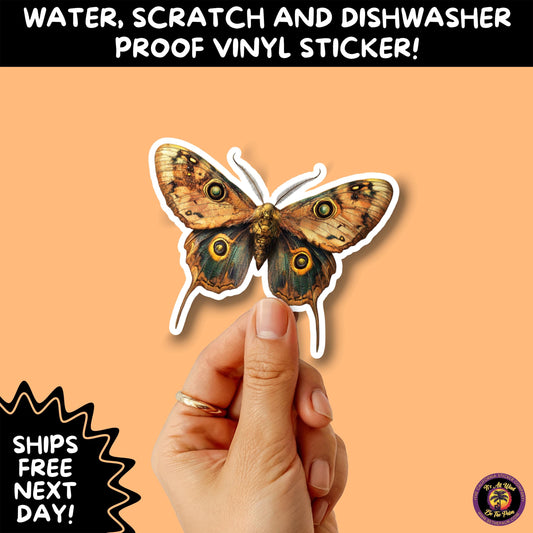GOTH MOTH STICKERS | Gothic Insect Vinyl Stickers, Dark Aesthetic Stickers for Laptops Journals, Spooky Bug Stickers, Moth Witchy Decor