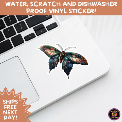 GOTH MOTH STICKERS | Gothic Insect Vinyl Stickers, Dark Aesthetic Stickers for Laptops Journals, Spooky Bug Stickers, Moth Witchy Decor