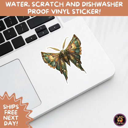 GOTH MOTH STICKERS | Gothic Insect Vinyl Stickers, Dark Aesthetic Stickers for Laptops Journals, Spooky Bug Stickers, Moth Witchy Decor