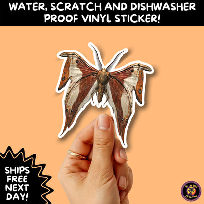 GOTH MOTH STICKERS | Gothic Insect Vinyl Stickers, Dark Aesthetic Stickers for Laptops Journals, Spooky Bug Stickers, Moth Witchy Decor