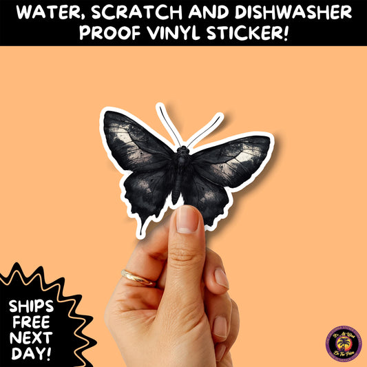 GOTH MOTH STICKERS | Gothic Insect Vinyl Stickers, Dark Aesthetic Stickers for Laptops Journals, Spooky Bug Stickers, Moth Witchy Decor