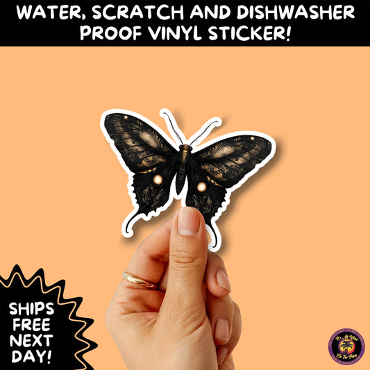 GOTH MOTH STICKERS | Gothic Insect Vinyl Stickers, Dark Aesthetic Stickers for Laptops Journals, Spooky Bug Stickers, Moth Witchy Decor