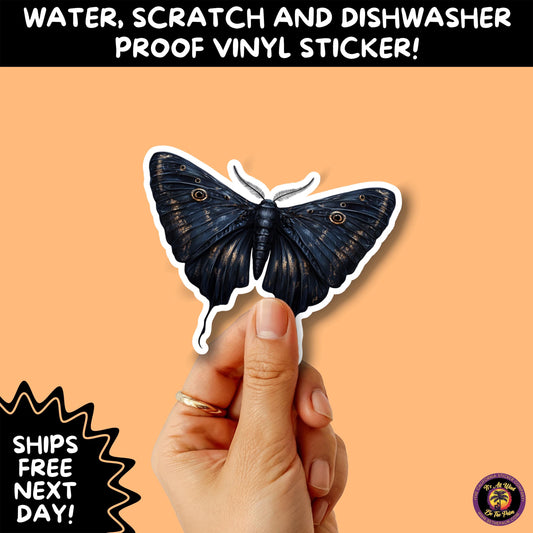 GOTH MOTH STICKERS | Gothic Insect Vinyl Stickers, Dark Aesthetic Stickers for Laptops Journals, Spooky Bug Stickers, Moth Witchy Decor