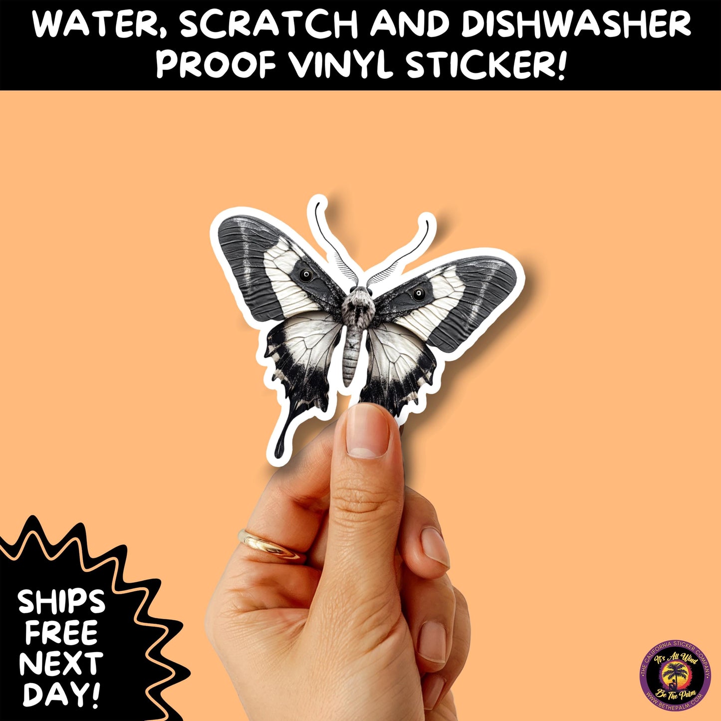 GOTH MOTH STICKERS | Gothic Insect Vinyl Stickers, Dark Aesthetic Stickers for Laptops Journals, Spooky Bug Stickers, Moth Witchy Decor